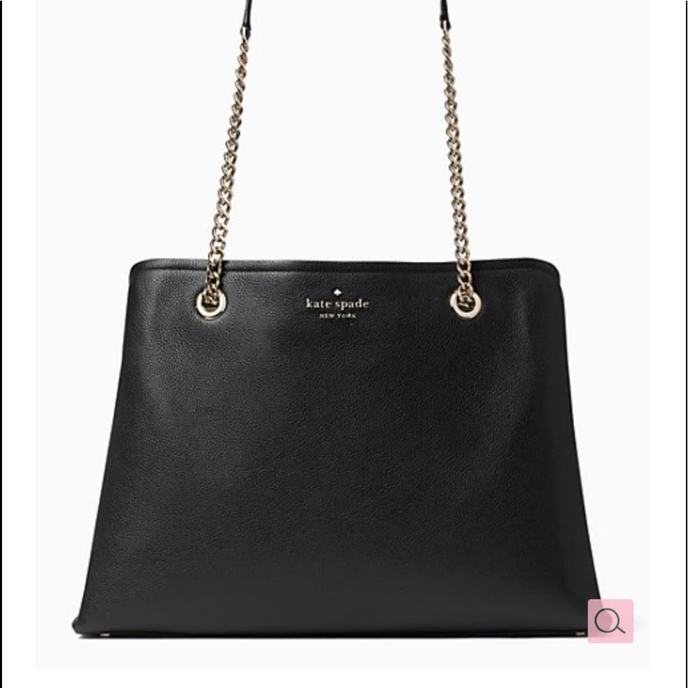 KATE SPADE JORDYN LARGE CHAIN TOTE - BLACK
